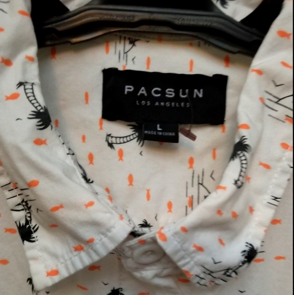Mens PacSun LA short sleeve button down shirt (L) - Picture 3 of 3